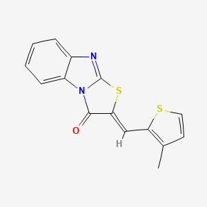 molecular formula C15H10N2OS2 B5511955 2-[(3-甲基-2-噻吩基)亚甲基][1,3]噻唑并[3,2-a]苯并咪唑-3(2H)-酮 