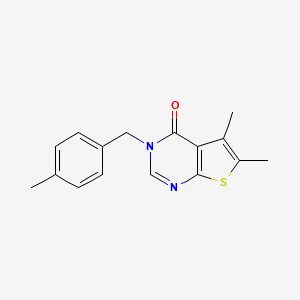 molecular formula C16H16N2OS B5511958 5,6-dimethyl-3-(4-methylbenzyl)thieno[2,3-d]pyrimidin-4(3H)-one 