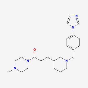 molecular formula C23H33N5O B5512007 1-(3-{1-[4-(1H-咪唑-1-基)苄基]哌啶-3-基}丙酰)-4-甲基哌嗪 