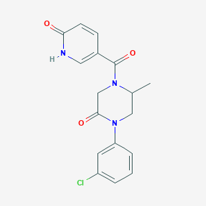 1-(3-chlorophenyl)-5-methyl-4-[(6-oxo-1,6-dihydro-3-pyridinyl)carbonyl]-2-piperazinone