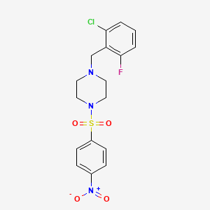 molecular formula C17H17ClFN3O4S B5512079 1-(2-chloro-6-fluorobenzyl)-4-[(4-nitrophenyl)sulfonyl]piperazine 