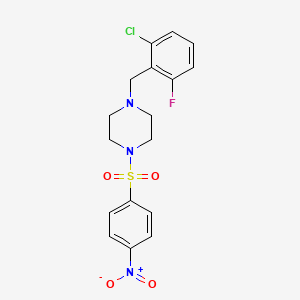 molecular formula C17H17ClFN3O4S B5512079 1-(2-氯-6-氟苄基)-4-[(4-硝基苯基)磺酰基]哌嗪 