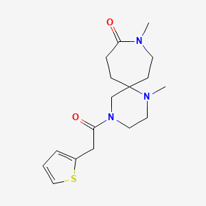 molecular formula C17H25N3O2S B5512115 1,9-dimethyl-4-(2-thienylacetyl)-1,4,9-triazaspiro[5.6]dodecan-10-one 