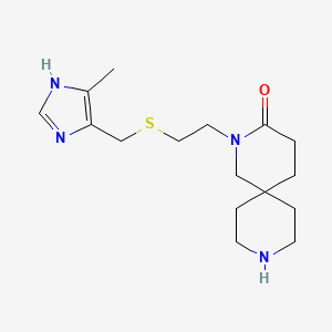 molecular formula C16H26N4OS B5512122 2-(2-{[(4-methyl-1H-imidazol-5-yl)methyl]thio}ethyl)-2,9-diazaspiro[5.5]undecan-3-one dihydrochloride 