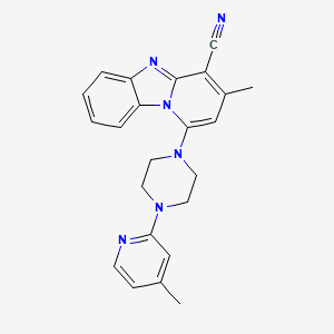 molecular formula C23H22N6 B5512140 3-methyl-1-[4-(4-methyl-2-pyridinyl)-1-piperazinyl]pyrido[1,2-a]benzimidazole-4-carbonitrile 