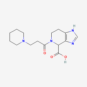 molecular formula C15H22N4O3 B5512186 5-[3-(1-piperidinyl)propanoyl]-4,5,6,7-tetrahydro-1H-imidazo[4,5-c]pyridine-4-carboxylic acid 