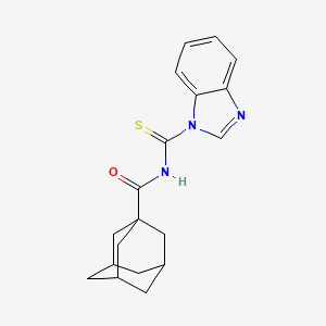 molecular formula C19H21N3OS B5512195 N-(1H-benzimidazol-1-ylcarbonothioyl)-1-adamantanecarboxamide 
