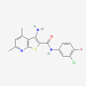 molecular formula C16H13ClFN3OS B5512210 3-amino-N-(3-chloro-4-fluorophenyl)-4,6-dimethylthieno[2,3-b]pyridine-2-carboxamide 