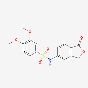 molecular formula C16H15NO6S B5512219 3,4-dimethoxy-N-(1-oxo-1,3-dihydro-2-benzofuran-5-yl)benzenesulfonamide 