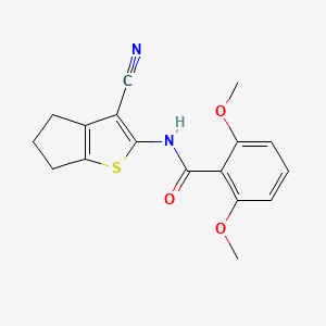 molecular formula C17H16N2O3S B5512262 N-(3-cyano-5,6-dihydro-4H-cyclopenta[b]thien-2-yl)-2,6-dimethoxybenzamide 