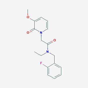 molecular formula C17H19FN2O3 B5512298 N-ethyl-N-(2-fluorobenzyl)-2-(3-methoxy-2-oxopyridin-1(2H)-yl)acetamide 