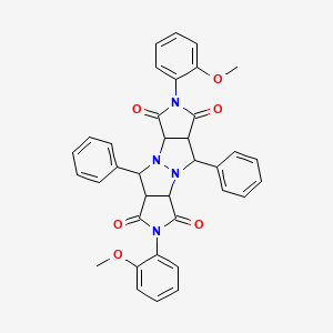 molecular formula C36H30N4O6 B5512305 2,7-bis(2-methoxyphenyl)-5,10-diphenyltetrahydropyrrolo[3,4-c]pyrrolo[3',4':4,5]pyrazolo[1,2-a]pyrazole-1,3,6,8(2H,3aH,5H,7H)-tetrone 