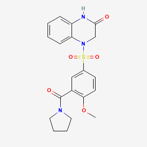4-{[4-methoxy-3-(1-pyrrolidinylcarbonyl)phenyl]sulfonyl}-3,4-dihydro-2(1H)-quinoxalinone