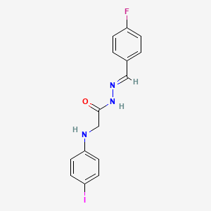 molecular formula C15H13FIN3O B5512439 N'-(4-fluorobenzylidene)-2-[(4-iodophenyl)amino]acetohydrazide 