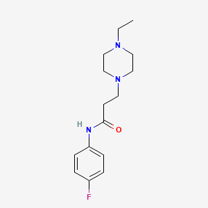 molecular formula C15H22FN3O B5512447 3-(4-ethyl-1-piperazinyl)-N-(4-fluorophenyl)propanamide 