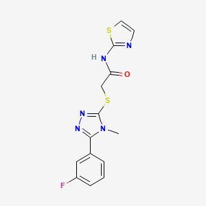 molecular formula C14H12FN5OS2 B5512492 2-{[5-(3-氟苯基)-4-甲基-4H-1,2,4-三唑-3-基]硫代}-N-1,3-噻唑-2-基乙酰胺 