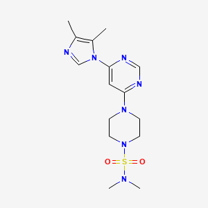 molecular formula C15H23N7O2S B5512500 4-[6-(4,5-dimethyl-1H-imidazol-1-yl)-4-pyrimidinyl]-N,N-dimethyl-1-piperazinesulfonamide 