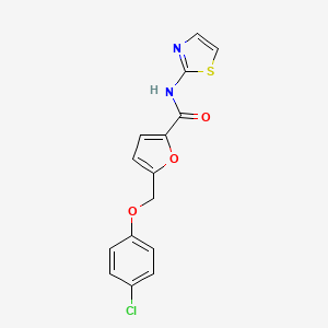 molecular formula C15H11ClN2O3S B5512501 5-[(4-chlorophenoxy)methyl]-N-1,3-thiazol-2-yl-2-furamide 