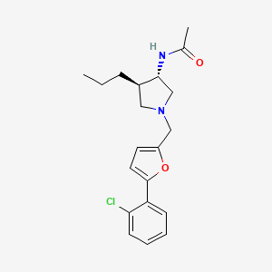 molecular formula C20H25ClN2O2 B5512522 N-((3S*,4R*)-1-{[5-(2-氯苯基)-2-呋喃基]甲基}-4-丙基-3-吡咯烷基)乙酰胺 