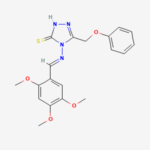 molecular formula C19H20N4O4S B5512523 5-(phenoxymethyl)-4-[(2,4,5-trimethoxybenzylidene)amino]-4H-1,2,4-triazole-3-thiol 