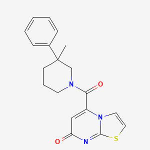 molecular formula C19H19N3O2S B5512525 5-[(3-甲基-3-苯基哌啶-1-基)羰基]-7H-[1,3]噻唑并[3,2-a]嘧啶-7-酮 