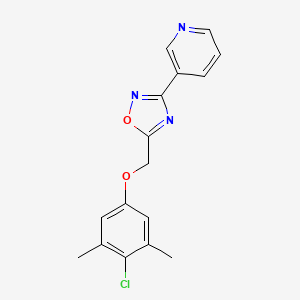 3-{5-[(4-chloro-3,5-dimethylphenoxy)methyl]-1,2,4-oxadiazol-3-yl}pyridine