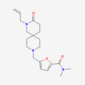 molecular formula C20H29N3O3 B5512557 5-[(2-allyl-3-oxo-2,9-diazaspiro[5.5]undec-9-yl)methyl]-N,N-dimethyl-2-furamide 