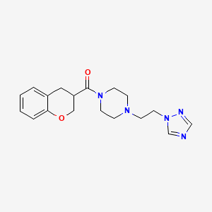 molecular formula C18H23N5O2 B5512583 1-(3,4-dihydro-2H-chromen-3-ylcarbonyl)-4-[2-(1H-1,2,4-triazol-1-yl)ethyl]piperazine 