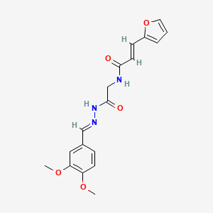 molecular formula C18H19N3O5 B5512697 N-{2-[2-(3,4-dimethoxybenzylidene)hydrazino]-2-oxoethyl}-3-(2-furyl)acrylamide 