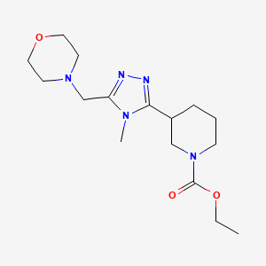 ethyl 3-[4-methyl-5-(morpholin-4-ylmethyl)-4H-1,2,4-triazol-3-yl]piperidine-1-carboxylate