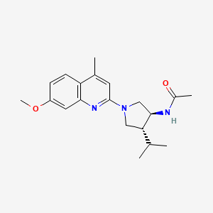 N-[(3S*,4R*)-4-isopropyl-1-(7-methoxy-4-methyl-2-quinolinyl)-3-pyrrolidinyl]acetamide