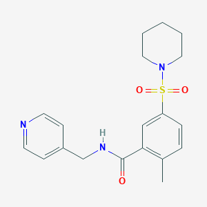 2-methyl-5-(1-piperidinylsulfonyl)-N-(4-pyridinylmethyl)benzamide