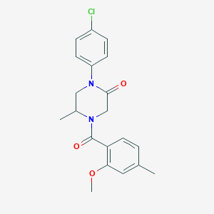 1-(4-chlorophenyl)-4-(2-methoxy-4-methylbenzoyl)-5-methyl-2-piperazinone
