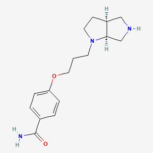 molecular formula C16H23N3O2 B5512745 4-{3-[rel-(3aS,6aS)-hexahydropyrrolo[3,4-b]pyrrol-1(2H)-yl]propoxy}benzamide dihydrochloride 