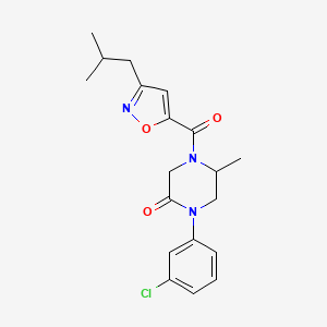 1-(3-chlorophenyl)-4-[(3-isobutyl-5-isoxazolyl)carbonyl]-5-methyl-2-piperazinone
