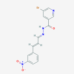 molecular formula C15H11BrN4O3 B5512787 5-bromo-N'-[3-(3-nitrophenyl)-2-propen-1-ylidene]nicotinohydrazide 