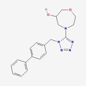 molecular formula C19H21N5O2 B5512792 4-[1-(联苯-4-基甲基)-1H-四唑-5-基]-1,4-噁杂戊环-6-醇 