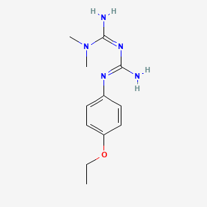 molecular formula C12H19N5O B5512876 N'-(4-ethoxyphenyl)-N,N-dimethylimidodicarbonimidic diamide hydrochloride 