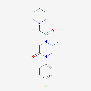 molecular formula C18H24ClN3O2 B5512880 1-(4-chlorophenyl)-5-methyl-4-(1-piperidinylacetyl)-2-piperazinone 