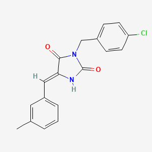 molecular formula C18H15ClN2O2 B5512905 3-(4-chlorobenzyl)-5-(3-methylbenzylidene)-2,4-imidazolidinedione 