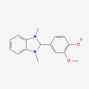 molecular formula C16H18N2O2 B5512935 4-(1,3-dimethyl-2,3-dihydro-1H-benzimidazol-2-yl)-2-methoxyphenol 