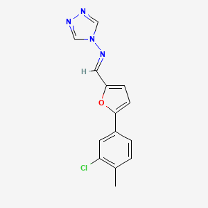 molecular formula C14H11ClN4O B5512942 N-{[5-(3-chloro-4-methylphenyl)-2-furyl]methylene}-4H-1,2,4-triazol-4-amine 