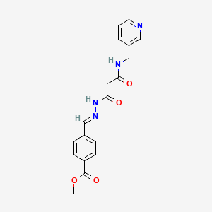 molecular formula C18H18N4O4 B5512975 4-(2-{3-氧代-3-[(3-吡啶甲基)氨基]丙酰}碳腙酰)苯甲酸甲酯 