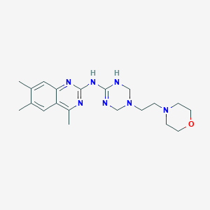 molecular formula C20H29N7O B5513004 4,6,7-trimethyl-N-{5-[2-(4-morpholinyl)ethyl]-1,4,5,6-tetrahydro-1,3,5-triazin-2-yl}-2-quinazolinamine 