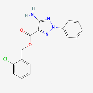 molecular formula C16H13ClN4O2 B5513026 2-chlorobenzyl 5-amino-2-phenyl-2H-1,2,3-triazole-4-carboxylate 