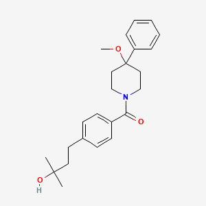 molecular formula C24H31NO3 B5513032 4-{4-[(4-methoxy-4-phenyl-1-piperidinyl)carbonyl]phenyl}-2-methyl-2-butanol 