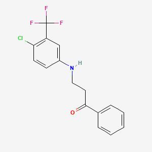 3-{[4-chloro-3-(trifluoromethyl)phenyl]amino}-1-phenyl-1-propanone