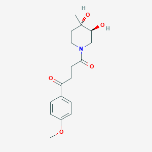 molecular formula C17H23NO5 B5513050 4-[(3S*,4S*)-3,4-dihydroxy-4-methylpiperidin-1-yl]-1-(4-methoxyphenyl)-4-oxobutan-1-one 