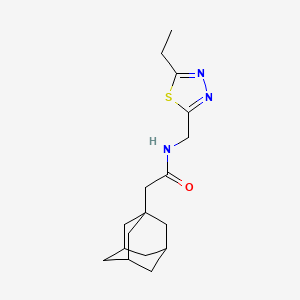 molecular formula C17H25N3OS B5513065 2-(1-adamantyl)-N-[(5-ethyl-1,3,4-thiadiazol-2-yl)methyl]acetamide 