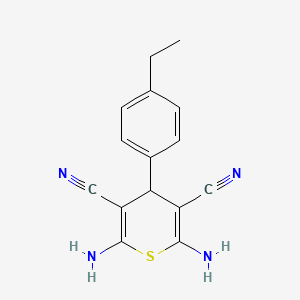 molecular formula C15H14N4S B5513083 2,6-二氨基-4-(4-乙基苯基)-4H-硫代吡喃-3,5-二甲腈 